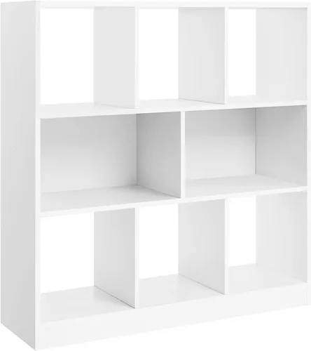 Vista 12 de VASAGLE Custos Collection - Estantería para libros tipo cubo con 4 compartimentos, 9.4 x 26 x 26 pulgadas, estantería de almacenamiento para sala
