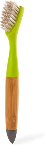 Vista 8 de Full Circle Micro Manager, cepillo de limpieza profunda para grietas, ducha y lechada, cerdas resistentes, mango de bambú sostenible, verde