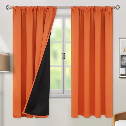 Vista 105 de BGment - Cortinas opacas para sala de estar de 63 pulgadas de largo, juego de 2 paneles, cortinas para oscurecer toda la habitación, cortinas
