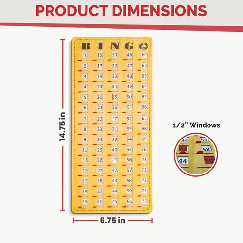 Vista 2 de MR CHIPS Tarjeta de bingo a prueba de atascos con obturadores y cubierta de tarjetas de llamada