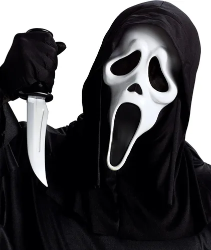 Vista 3 de Máscara de Scream de Fun World y cuchillo de terror
