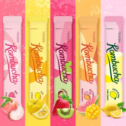 Vista 5 de TEAZEN Kombucha Sunset Bliss - Paquete variado de hidratación – 20 paquetes, 5 sabores