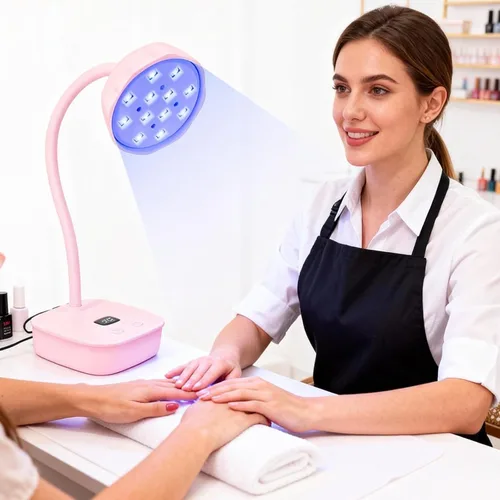 Vista 2 de Lámpara de uñas LED UV, lámpara de uñas de curación flash con sensor automático y 2 temporizadores, luz UV de cuello de cisne para gel de extensión
