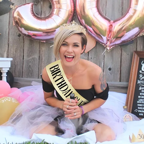 Vista 5 de CIEHER Kit de corona y banda de cumpleaños - Tiaras y coronas para mujer, aleación