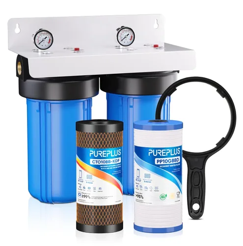 Vista 13 de PUREPLUS - Filtro de agua para toda la casa de 2 etapas, NSF/ANSI 42