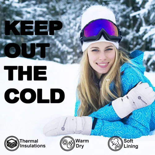 Vista 4 de ANDORRA Guantes de esquí impermeables con pantalla táctil para mujer