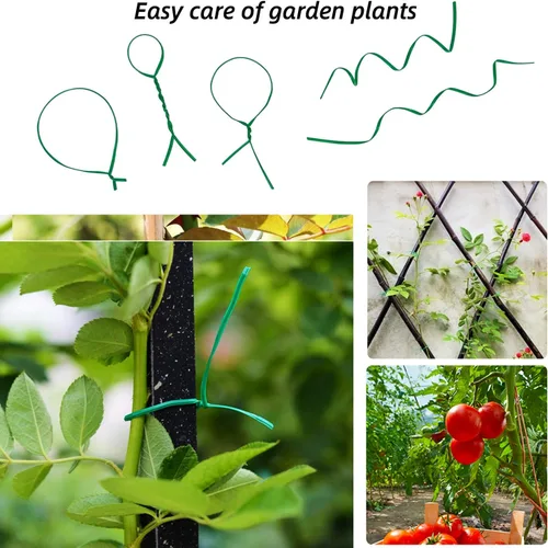 Vista 3 de Ataduras Giratorias para Plantas - Ataduras para Plantas de 8'' para Plantas Trepadoras - Ataduras de Jardín Reutilizables Ataduras Giratorias