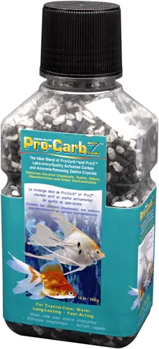 Vista 4 de Penn-Plax Pro-Carb Z contiene carbón activado y zeolita para agua cristalina y saludable de acuario, 34 onzas, modelo: PBZC2M
