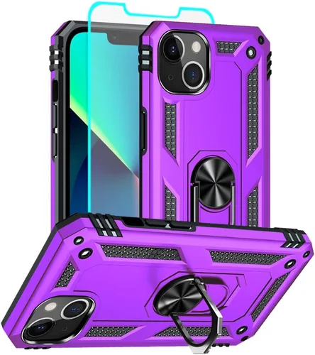 Vista 19 de Funda para iPhone 12/12 Pro, grado militar, anillo a prueba de golpes, verde militar