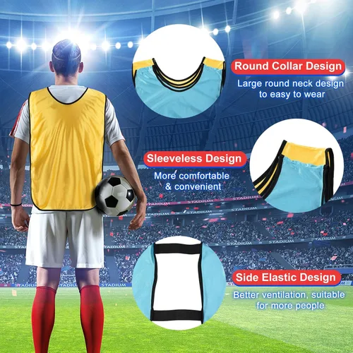 Vista 3 de PATIKIL Scrimmage - Chaleco de fútbol Pennies para entrenamiento de fútbol, deportes de equipo, pinnies camisetas de práctica de fútbol para adultos