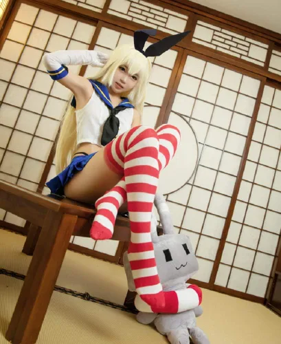 Vista 5 de GK-O Juego Anime Kantai Colección KAN Colle Shimakaze Cosplay Traje uniforme