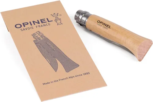Vista 12 de OPINEL Nº 06 INOX - Cuchillo de bolsillo plegable de acero inoxidable Sandvik, mango de madera de haya, hoja de 2.87 pulgadas, collar de bloqueo