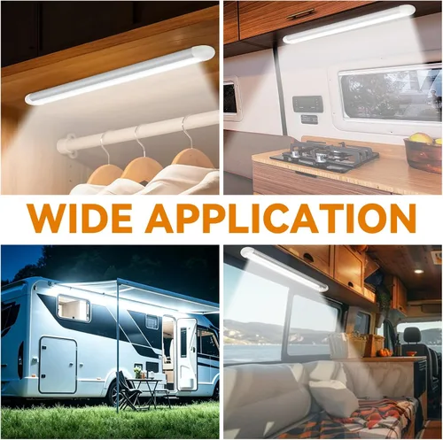 Vista 5 de RVZONE Barra de luz interior LED de 12 V 120 LED, 1800 lúmenes, 8 W, CC, 12 voltios, tira de luces LED con interruptor de encendido/apagado, luces