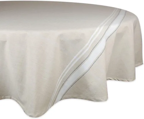 Vista 18 de DII - Mantel para mesa de comedor, estilo rústico, colección de manteles con rayas estilo francés, 60 x 84 pulgadas, color gris pardo/rojo