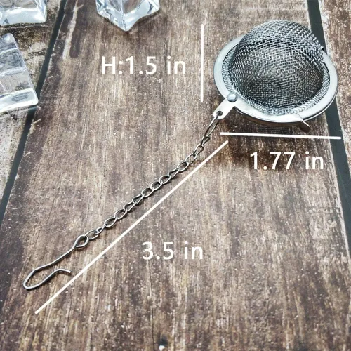 Vista 4 de Tea Steeper, 2 unidades de infusor de té de malla, filtro de té de alta calidad, difusor de intervalo de té con gancho de cadena extendido