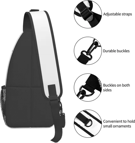 Vista 5 de Bolso bandolera de pecho de vaca casual para mujeres y hombres, bandolera bandolera bandolera bolsa de hombro para viajes, senderismo, gimnasio