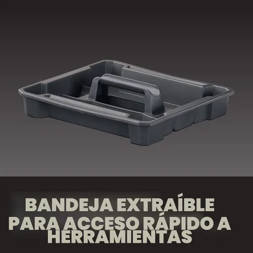 Vista 6 de Caja de herramientas DEWALT TSTAK, diseño extra grande, bandeja extraíble para fácil acceso a las herramientas, resistente al agua y a los escombros