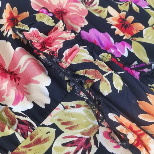 Vista 4 de OSTOO Women's 2024 Summer Boho Floral Print Tiered Casual Flowy Long Maxi Dress
