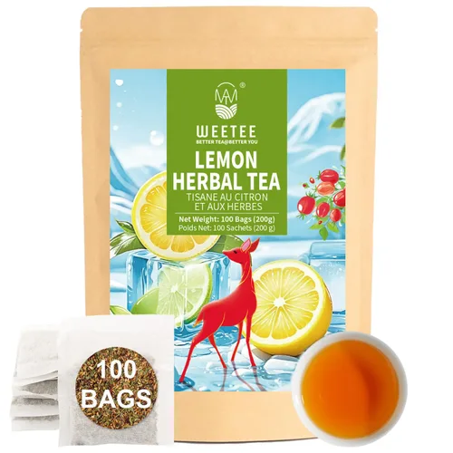 Vista 37 de WT WEETEE Bolsas de té de hierbas de manzana y canela, 60 unidades, mezcla perfecta de canela dulce, hibisco agrio, sabor natural, sin cafeína