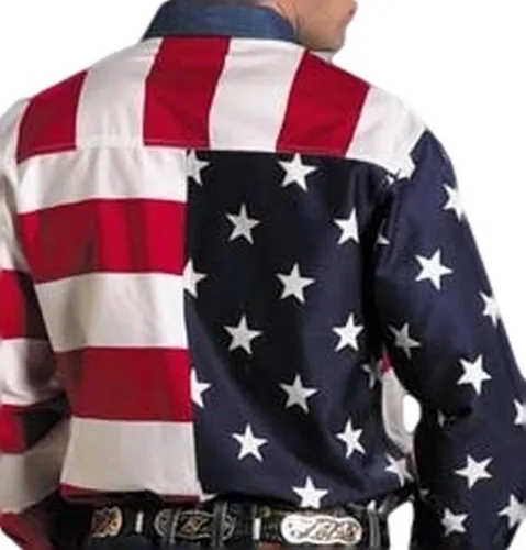 Vista 2 de Roper LS camisa de la bandera de Texas