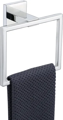 Vista 10 de TQKAG Toallero negro mate para toallas de baño, soporte para toallas de mano de acero inoxidable, perchas cuadradas para toallas montadas en la pared