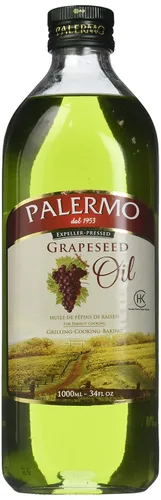 Vista 2 de Papa Palermo Aceite de semilla de uva para cocinar, prensado en frío y prensado en expulsor, aceite de cocina de alto punto de humo con sabor neutro