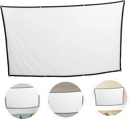 Vista 4 de Sewroro Pantalla de proyección de poliéster para interior al aire libre cine en casa oficina aula camping