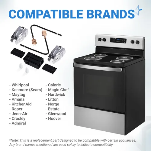 Vista 6 de BlueStar 330031 Kit de receptáculo de quemador de rango para Whirlpool Se adapta al horno de estufa/microondas. Sustituye a AP3075808 814399