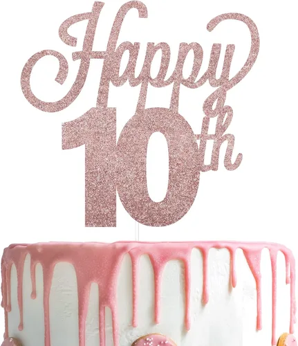 Vista 111 de LINGTEER - Decoración para pastel con texto "Happy Birthday 100", color negro