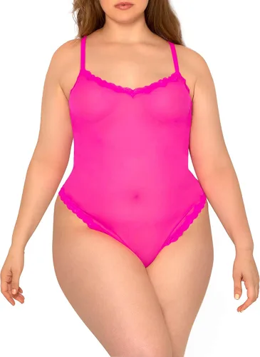 Vista 3 de Smart & Sexy Body de malla y encaje transparente para mujer