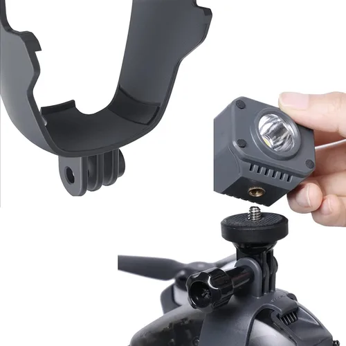 Vista 2 de Soporte adaptador de montaje compatible con DJI FPV Soporte de montaje Searchlight Gopro Pocket 2 Cámara Drone Accesorios