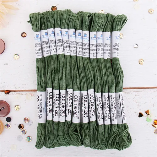Vista 21 de 12 madejas ThreadArt Premium de hilo de bordar de algodón egipcio de fibra larga Gris antiguo 6 hilos divisibles de 8.75 yardas cada uno