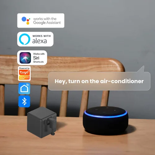 Vista 2 de Empujador de botón de interruptor inteligente: botón pulsador de bot, aplicación Tuya o control de temporizador, sin cableado, añade un concentrador