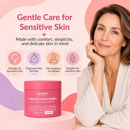 Vista 3 de Vanibiss Natural Vulva Balm - Crema Vulva y crema hidratante tópica para el cuidado de la piel tierna, alivia la sequedad, picazón, rozaduras