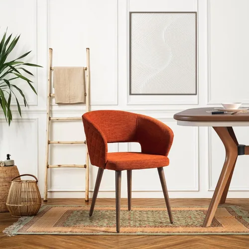 Vista 2 de Ottomanson Juego de 2 sillas de comedor, color naranja Palermos Palermos Naranja Con Patas De Madera