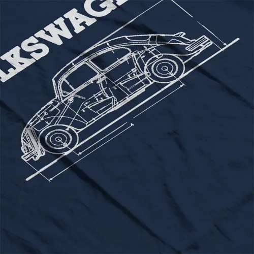 Vista 4 de Volkswagen Sudadera con capucha para hombre Esquema Técnico Esquema Esquema Blanco Escarabajo