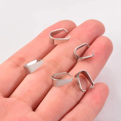 Vista 3 de GBSTORE 100 cierres de gancho de acero inoxidable para colgantes, clips de pellizco, conectores para accesorios de joyería, cierre de clip
