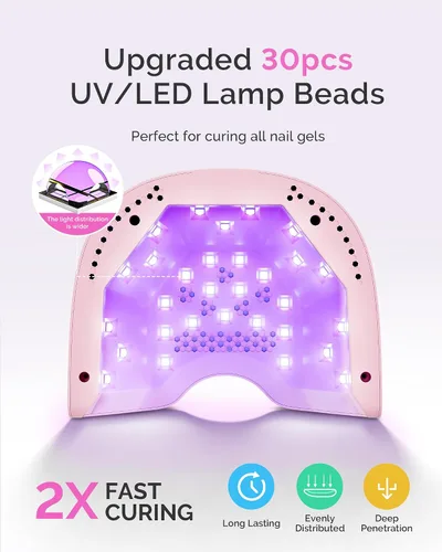 Vista 4 de MelodySusie Lámpara de uñas LED compacta con guantes UV, secadora de uñas P-PLUS30A con sensor inteligente que cura todos los geles, especialmente