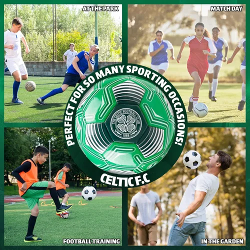 Vista 4 de Celtic F.C. Balón de fútbol para adultos, adolescentes y niños, entrenamiento, talla 3, 4 o 5, mercancía celta (logotipo verde, talla 3)