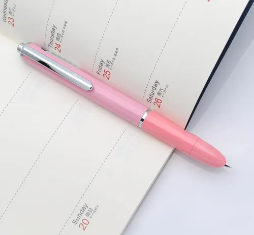 Vista 5 de OASO K016 - Juego de pluma estilográfica retráctil de 0.020 in con 4 cartuchos de tinta azul, escritura suave para estudiantes escolares (rosa coral)
