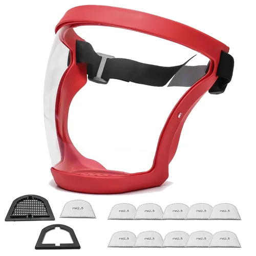 Vista 14 de Escudos activos antivaho de cara completa Protección de expresión visible, transparente, transpirable, cómodo, para adultos, reutilizable