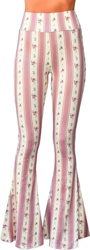 Vista 13 de Daisy Del Sol - Pantalones de yoga cómodos y elásticos de cintura alta, estilo boho de los 70 con parte inferior acampanada Baya