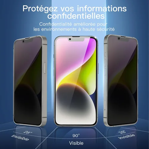 Vista 97 de NEW'C Paquete de 3 protectores de pantalla de privacidad para iPhone Air/iPhone 17 Air (6.5 pulgadas), película de vidrio templado antiespía