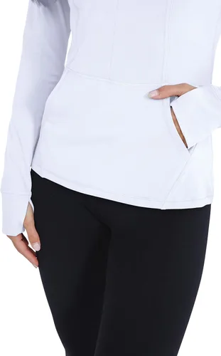 Vista 5 de Yogalicious Nude Tech - Chaqueta de manga larga con media cremallera y bolsillos frontales