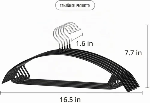 Vista 7 de Contour - Percha de metal sin golpes, para trajes, abrigos y suéteres (paquete de 20, negro)