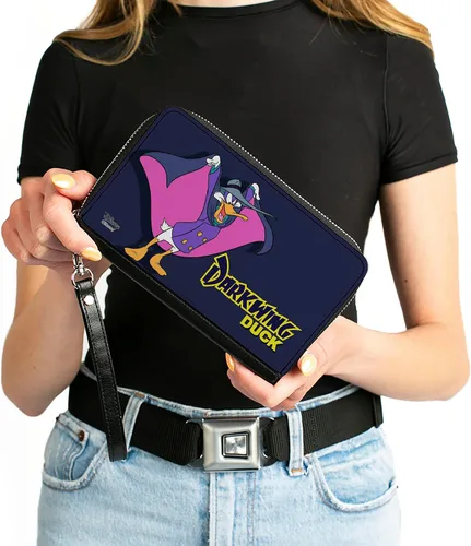Vista 4 de Buckle-Down Cartera de PU con cremallera alrededor de rectángulo-Darkwing Duck, 7.5"x4.5", Pato Darkwing, Buckle-down Pu Cremallera Alrededor