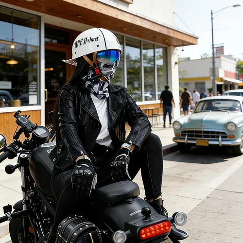 Vista 5 de Gorra de béisbol con casco de motocicleta medio, casco de moto con cara abierta de estilo vintage para adultos, hombres y mujeres, para crucero