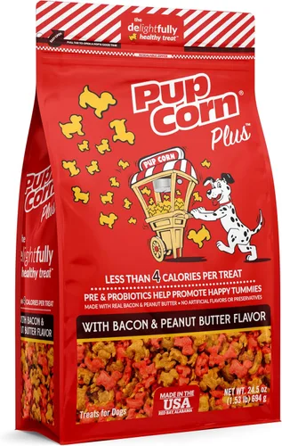 Vista 21 de Pup Corn Plus - Golosinas para perros infladas con prebióticos y probióticos - Pollo y queso cheddar (24 onzas) - Fabricado en Estados Unidos