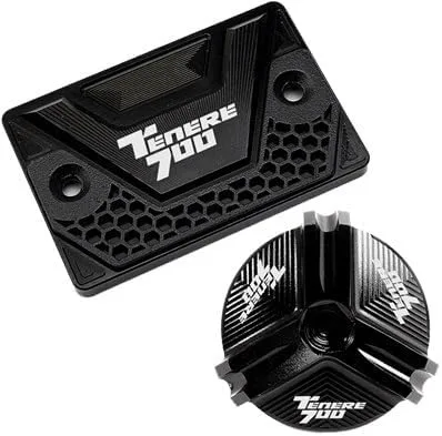 Vista 17 de W para Yamaha Tenere 700 Tenere700 XTZ T700 2019-2023 Tapa del líquido de freno delantero Tapa del tapón del motor Y (Color : EP Negro)