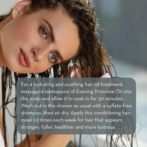 Vista 4 de Aceite líquido de onagra para mujer, para piel, cara y cabello, 4 onzas líquidas Puro y listo para usar, no cápsulas, absorbe rápidamente